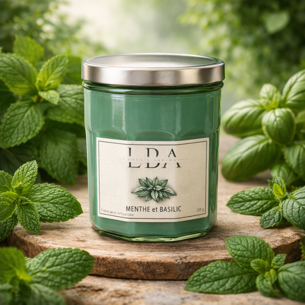 Bougie parfumée Menthe et Basilic 230g