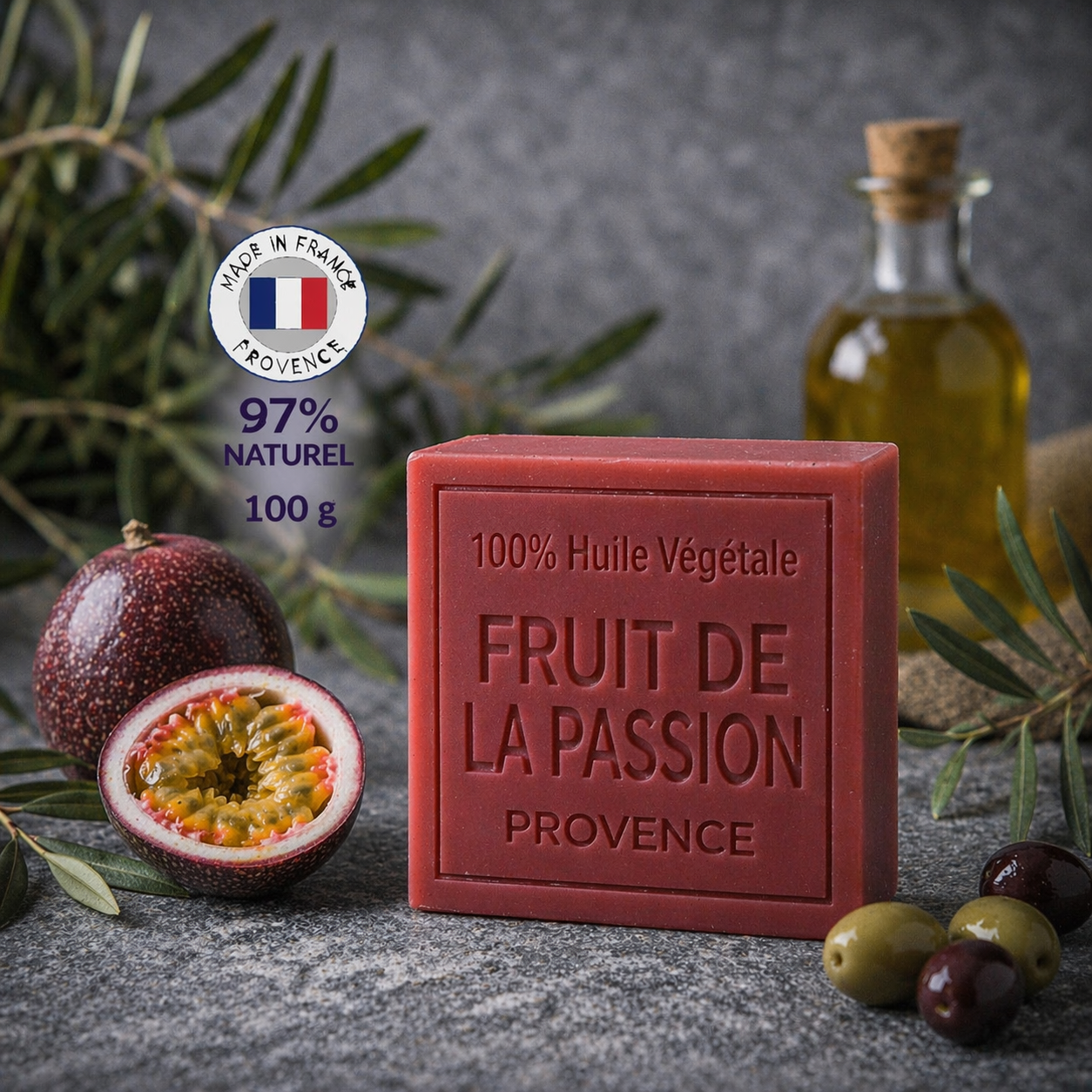 Savon Fruit de la passion 100g - Artisanal parfum de Grasse
