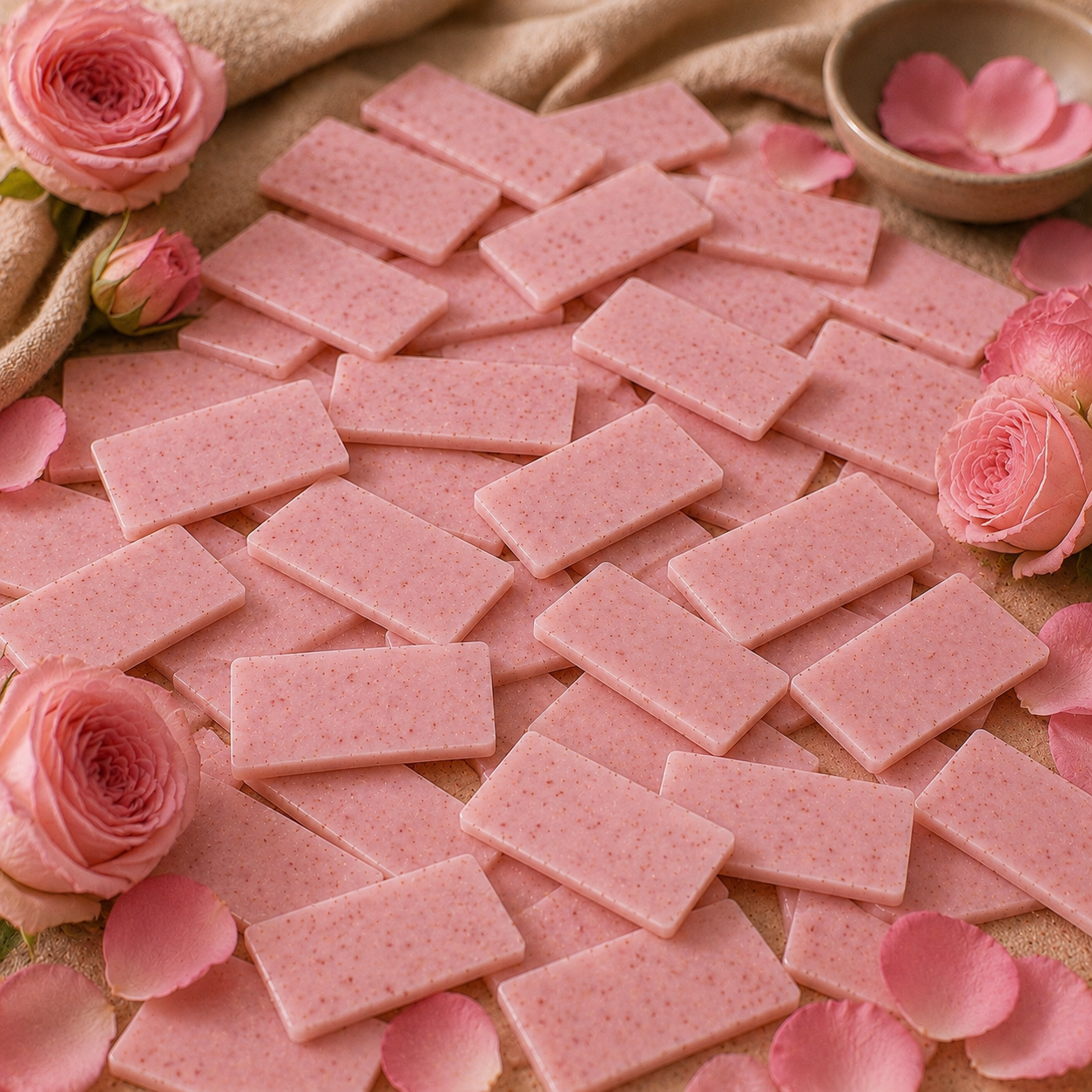Savonnette Rose 30g – Savon artisanal parfumé à la rose – Parfum de Grasse