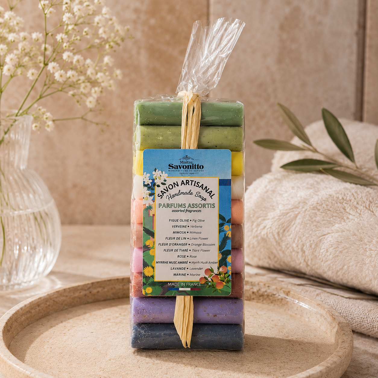 Lot de savons artisanaux parfumés assortis 24g – Coffret découverte