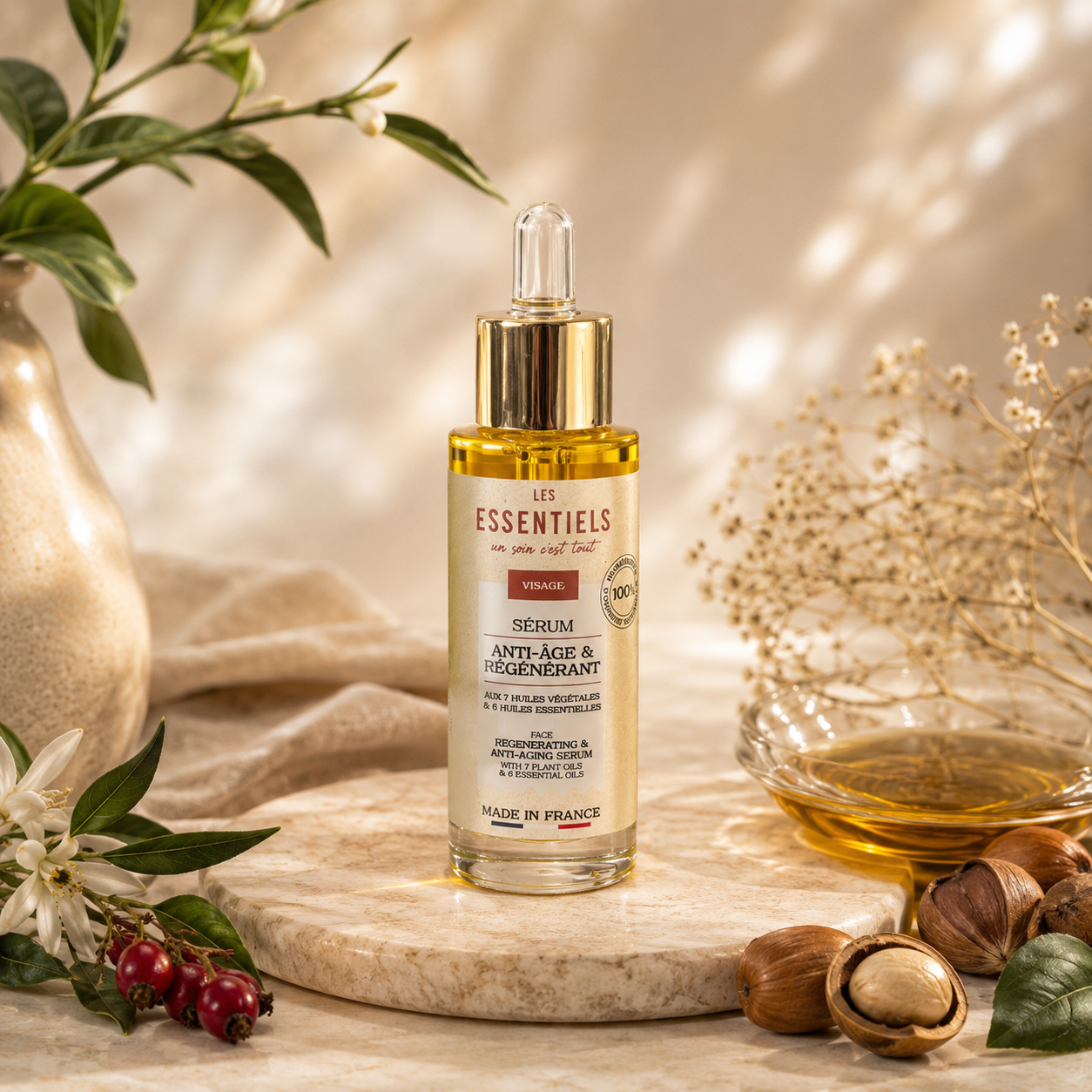 Sérum de Lumière Anti-Âge Certifié Bio – Soin Régénérant Visage 30ml