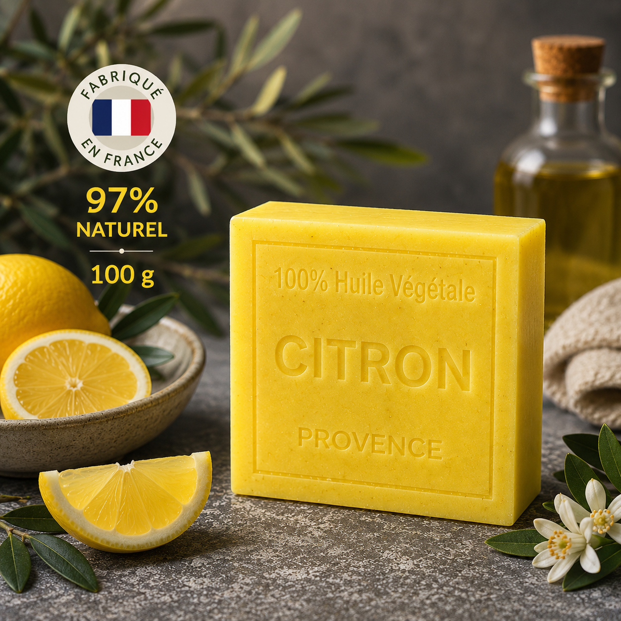 Savon Citron 100g - Artisanal parfum de Grasse