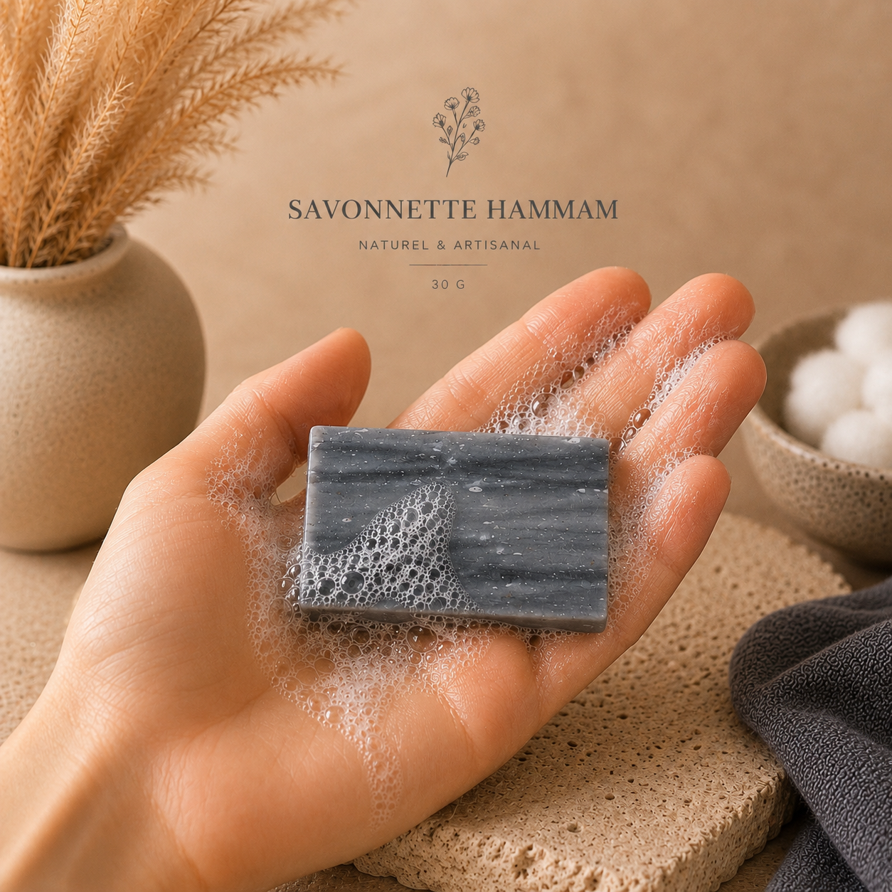 Savonnette Hammam 30g – Savon artisanal parfumé – Parfum de Grasse
