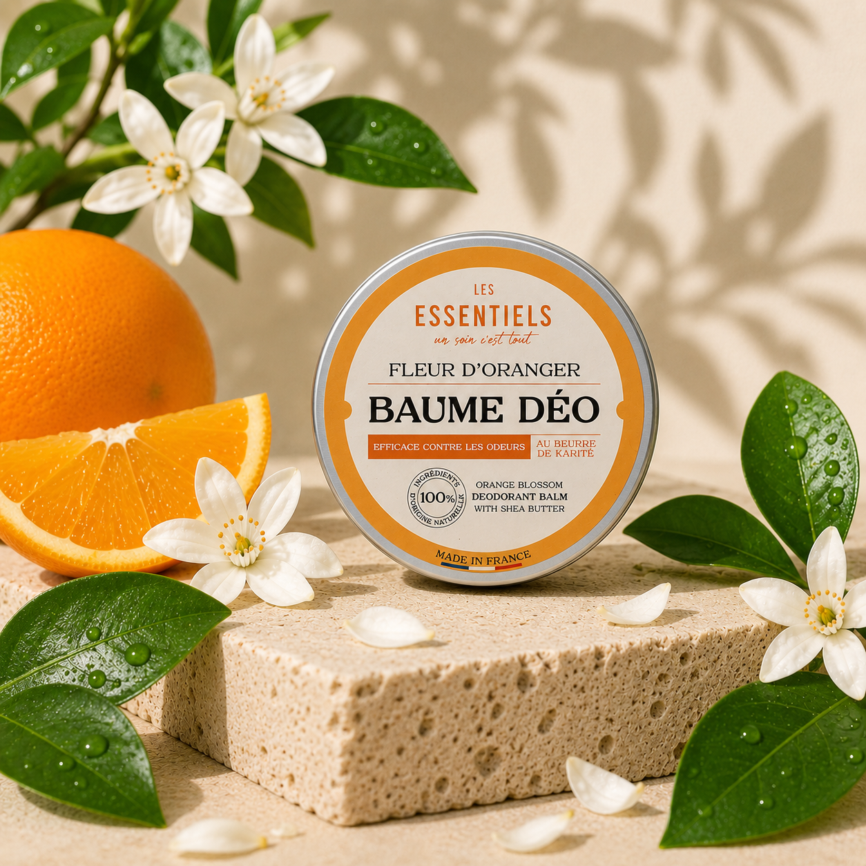 Baume Déodorant Fleur d'oranger – 50 g | Naturel au Beurre de Karité