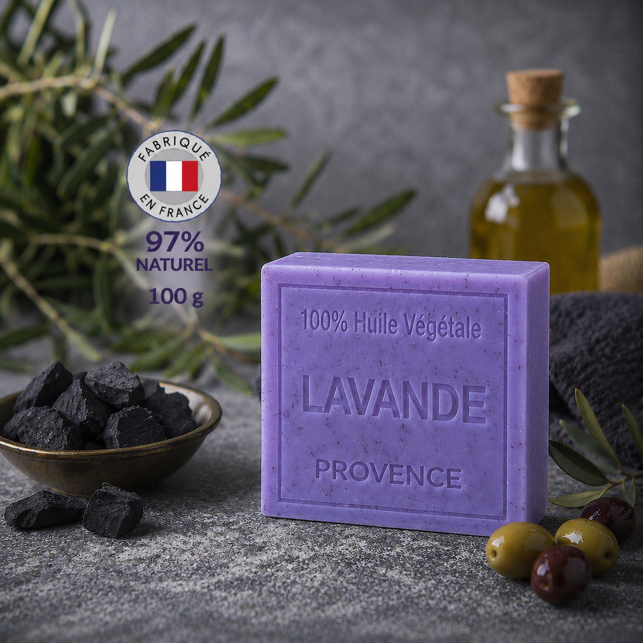 Savon Lavande exfoliant 100g - Artisanal parfum de Grasse
