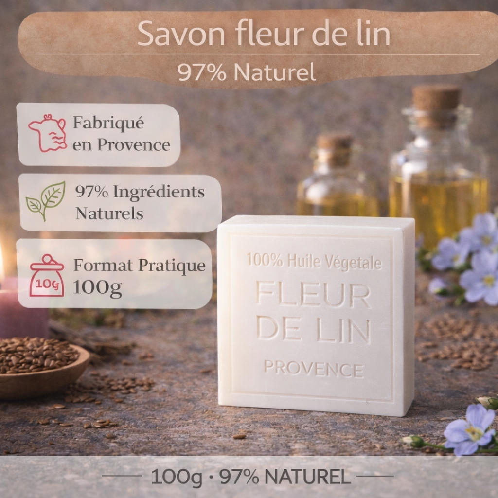 Savon Fleur de Lin 100g - Artisanal parfum de Grasse