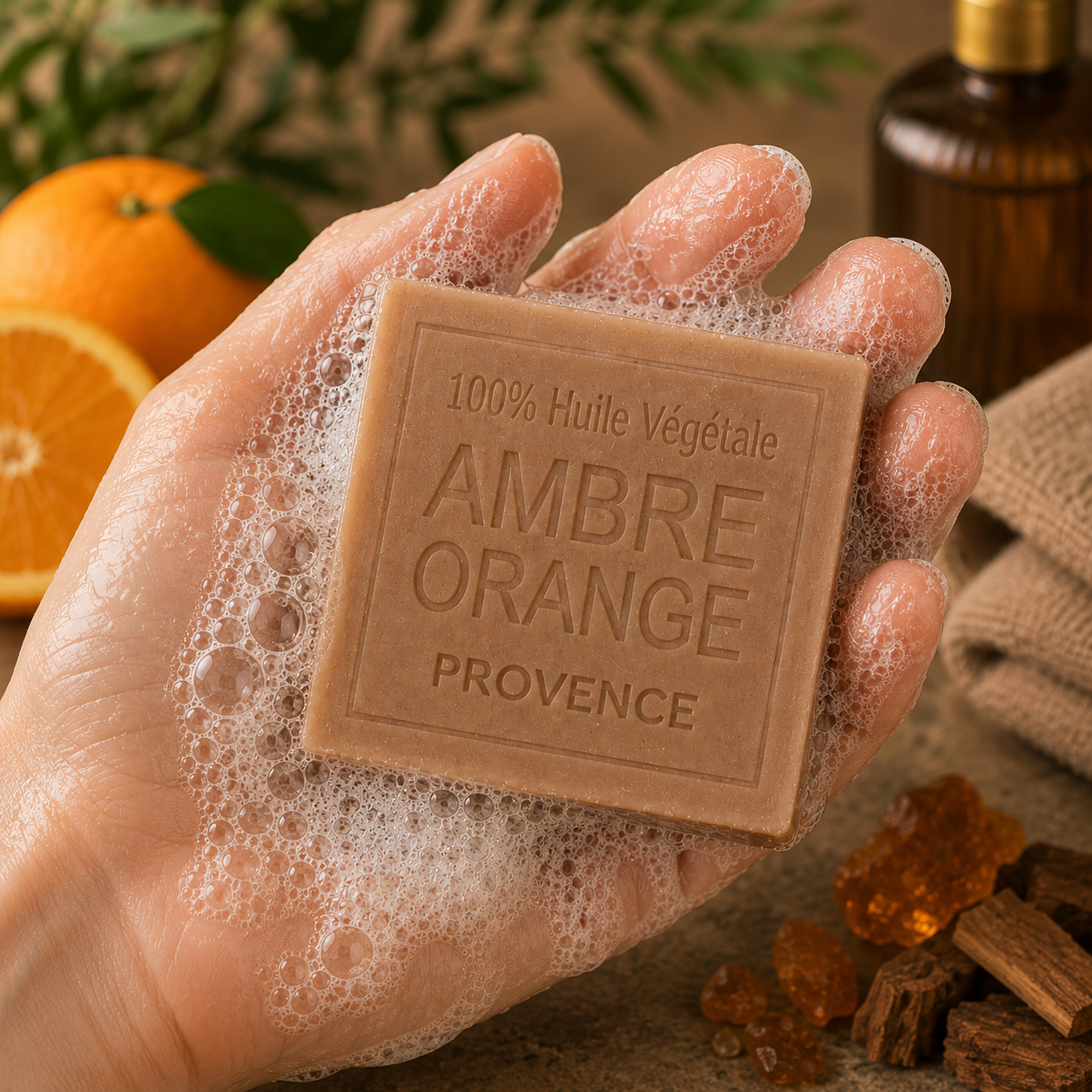 Savon Ambre et Orange 100g - Artisanal parfum de Grasse