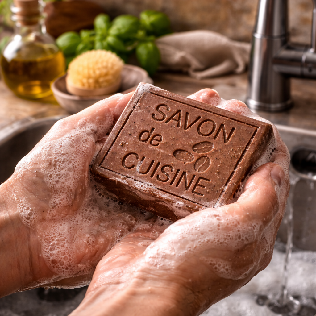 Savon de Cuisine exfoliant au Café 100g – Savon artisanal anti-odeurs pour les mains