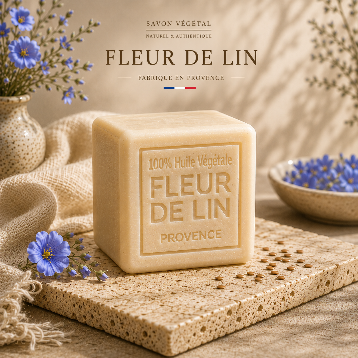Savon Fleur de Lin 260g - Artisanal parfum de Grasse