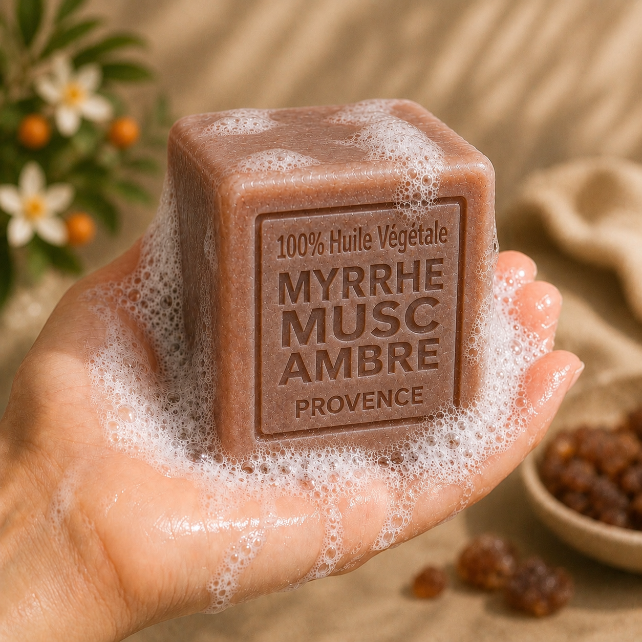 Savon Myrrhe Musc Ambre 260g - Artisanal parfum de Grasse
