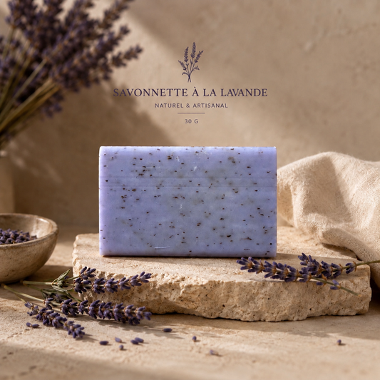 Savonnette Lavande 30g – Savon artisanal parfumé aux fleurs de lavande – Parfum de Grasse