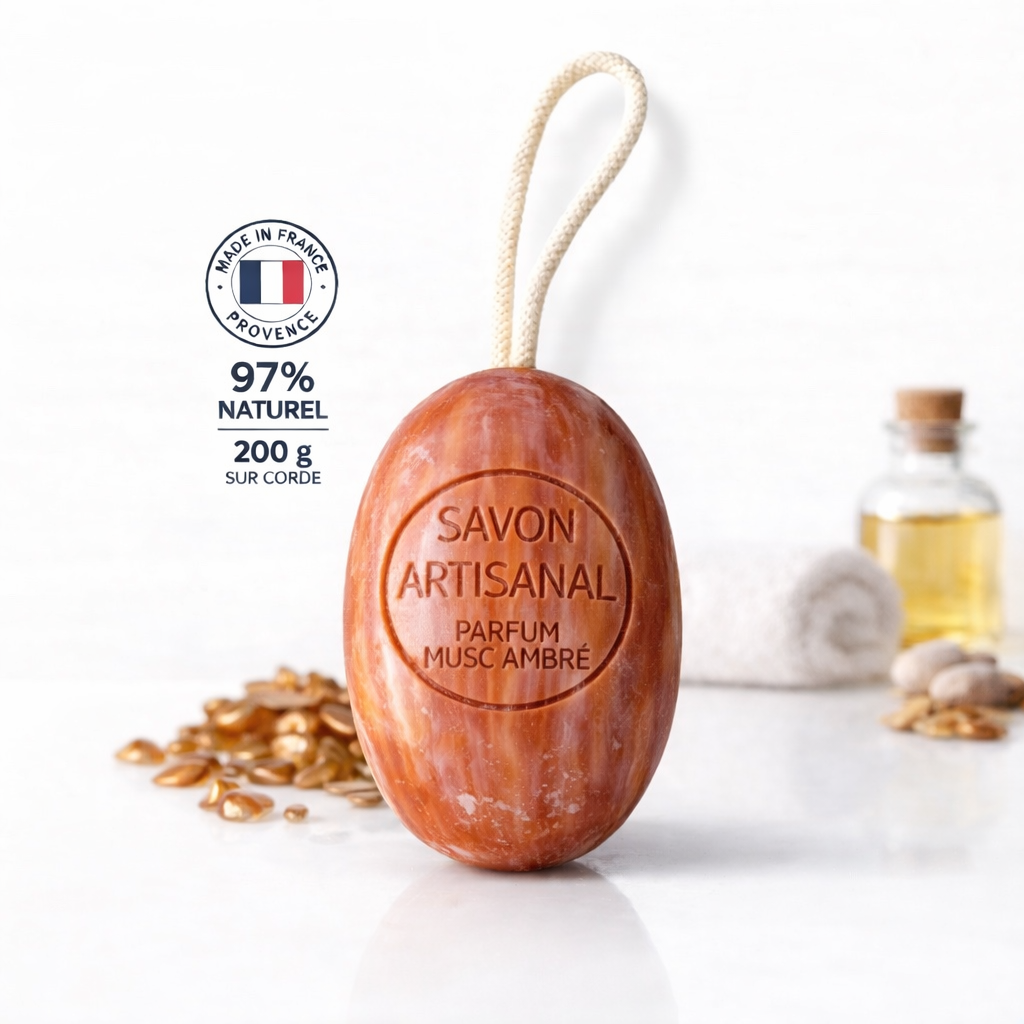 Savon Musc sur corde 200g – Savon artisanal parfum de Grasse