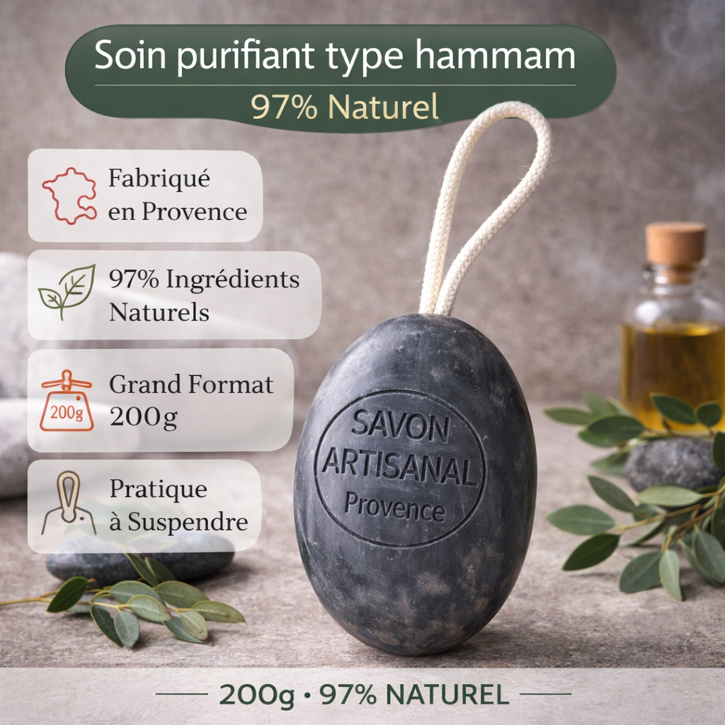 Savon Hammam sur corde 200g – Savon artisanal parfum de Grasse