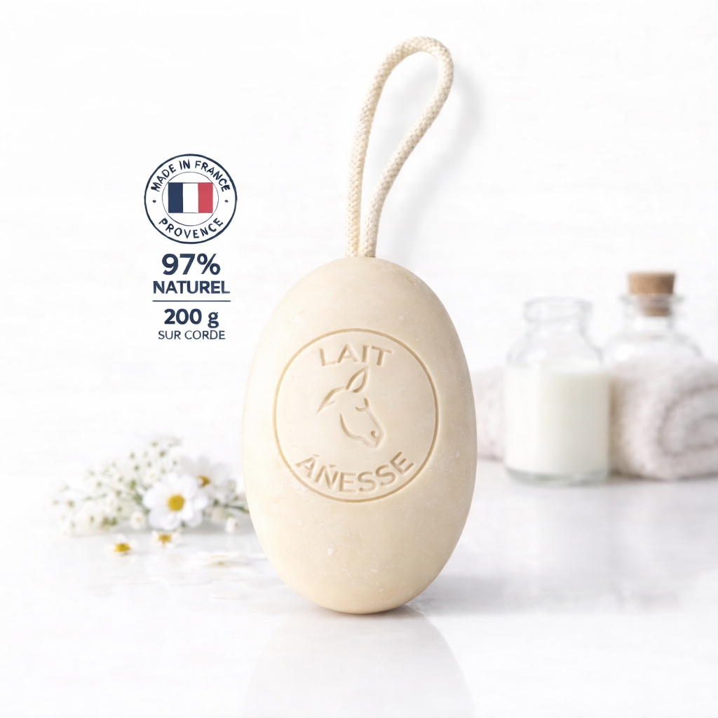 Savon Lait d'ânesse sur corde 200g – Savon artisanal parfum de Grasse