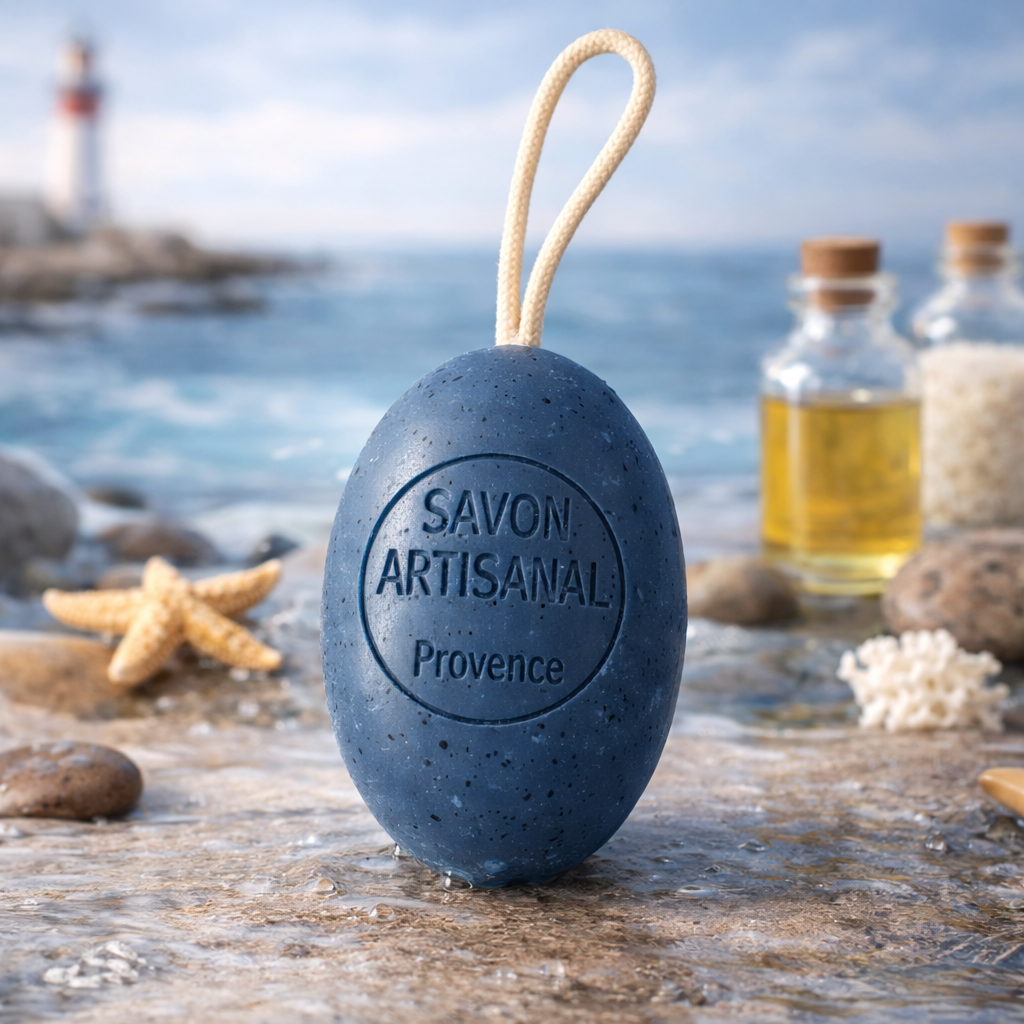 Savon Marine exfoliant sur corde 200g – Savon artisanal parfum de Grasse