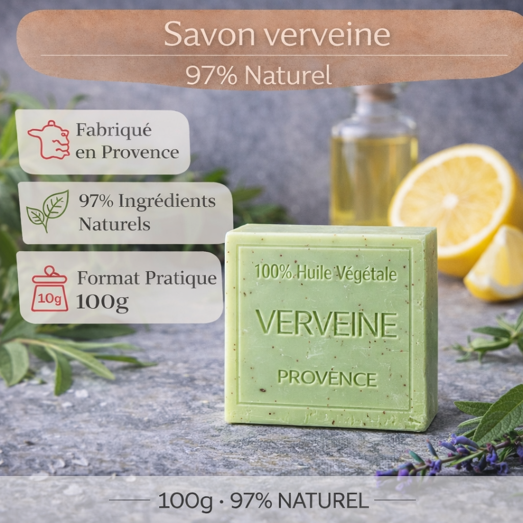 Savon Verveine exfoliant 100g - Artisanal parfum de Grasse
