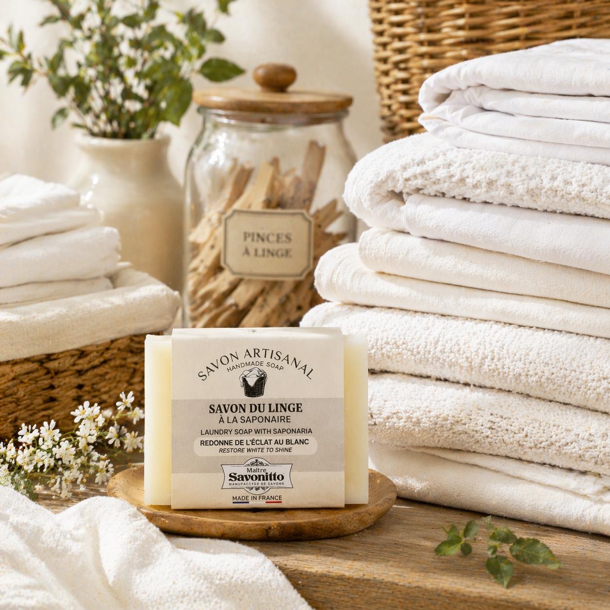 Savon du linge à la Saponaire 100g – Savon détachant naturel pour textiles