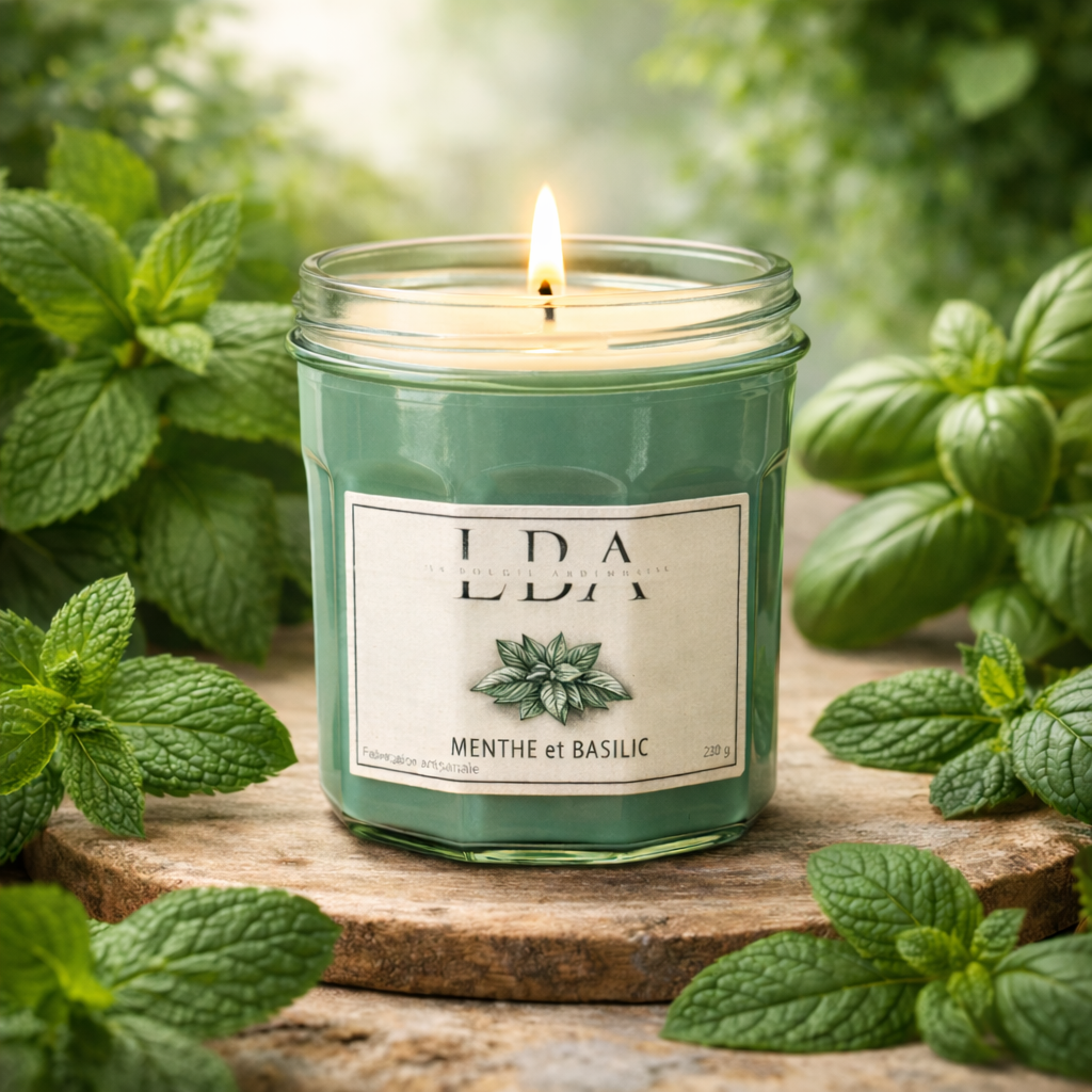 Bougie parfumée Menthe et Basilic 230g
