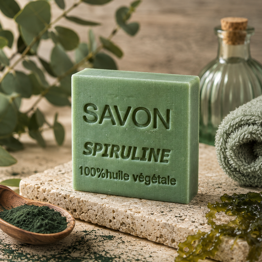 Savon Spiruline 100g – Savon artisanal naturel aux huiles végétales fabriqué en France