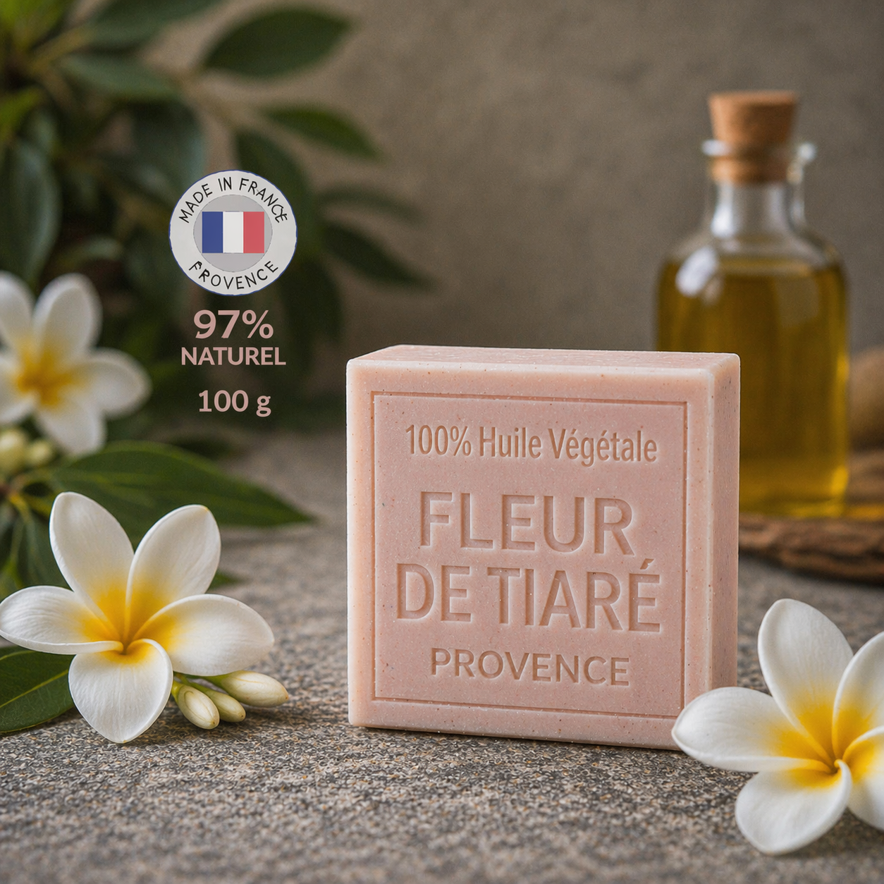 Savon Fleur de tiaré 100g - Artisanal parfum de Grasse