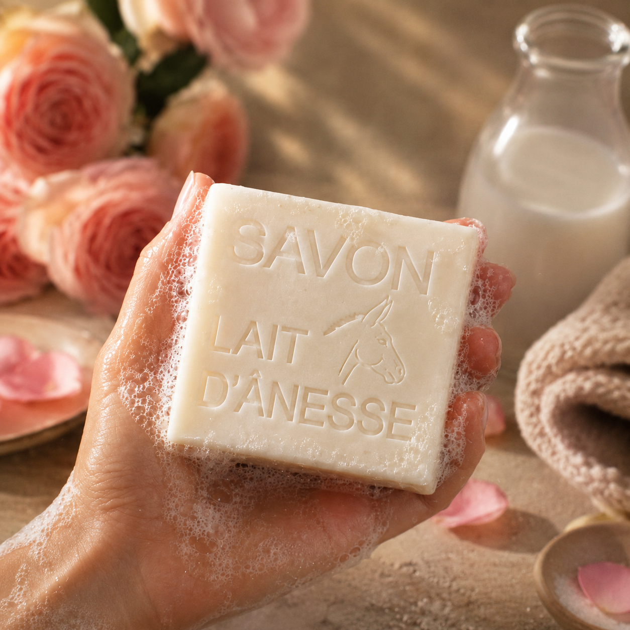 Savon au lait d’ânesse 100g – Savon artisanal naturel fabriqué en France