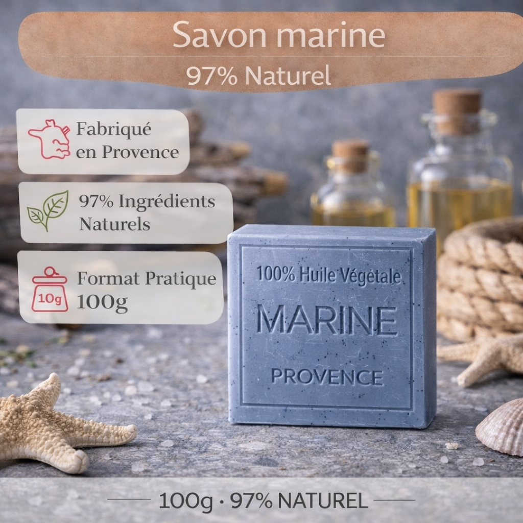 Savon Marine exfoliant 100g - Artisanal parfum de Grasse