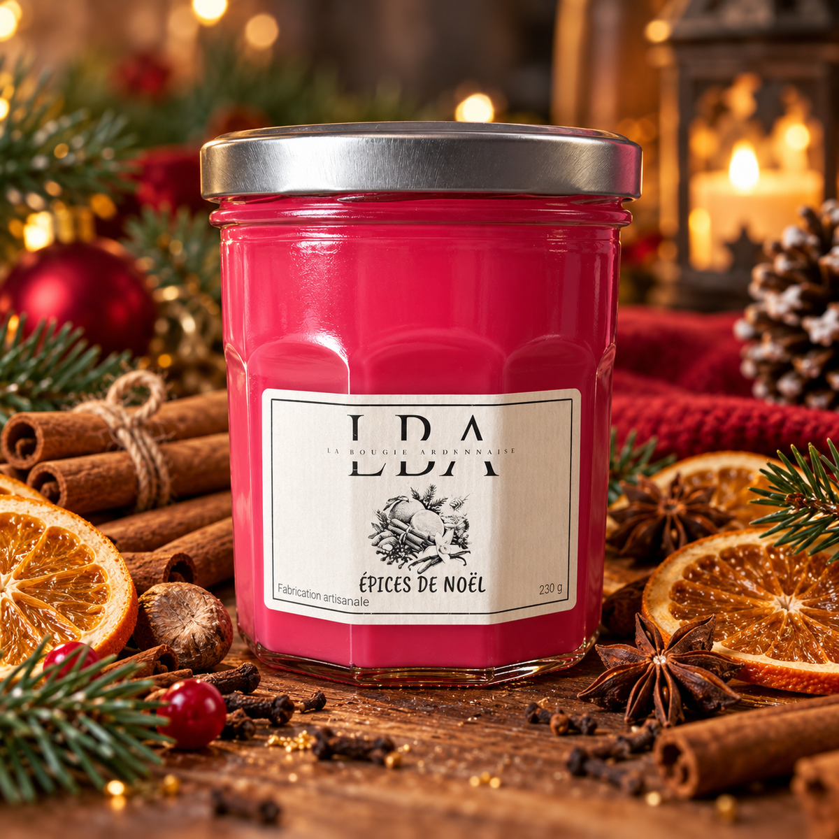Bougie parfumée Epices de Noël 230g