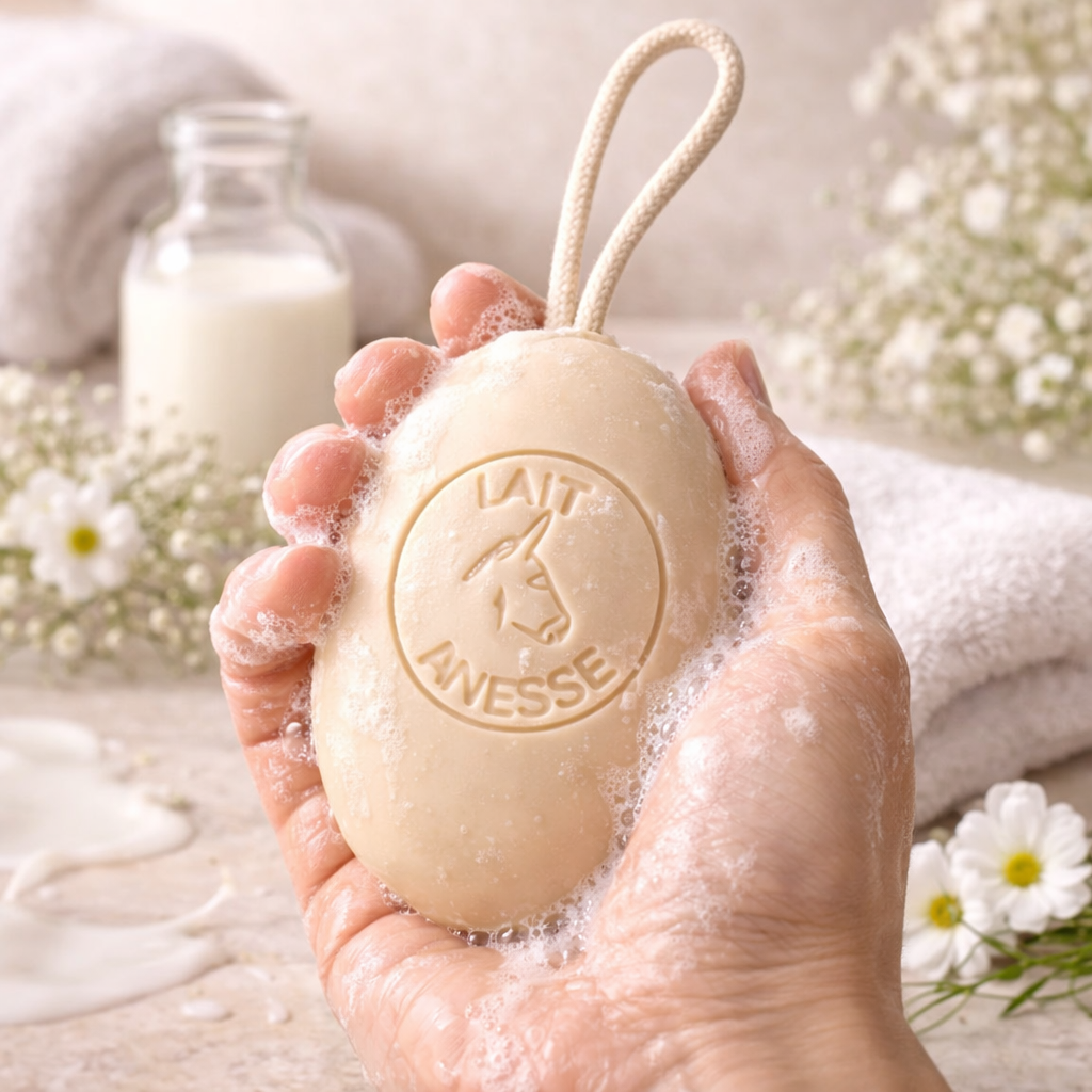 Savon Lait d'ânesse sur corde 200g – Savon artisanal parfum de Grasse