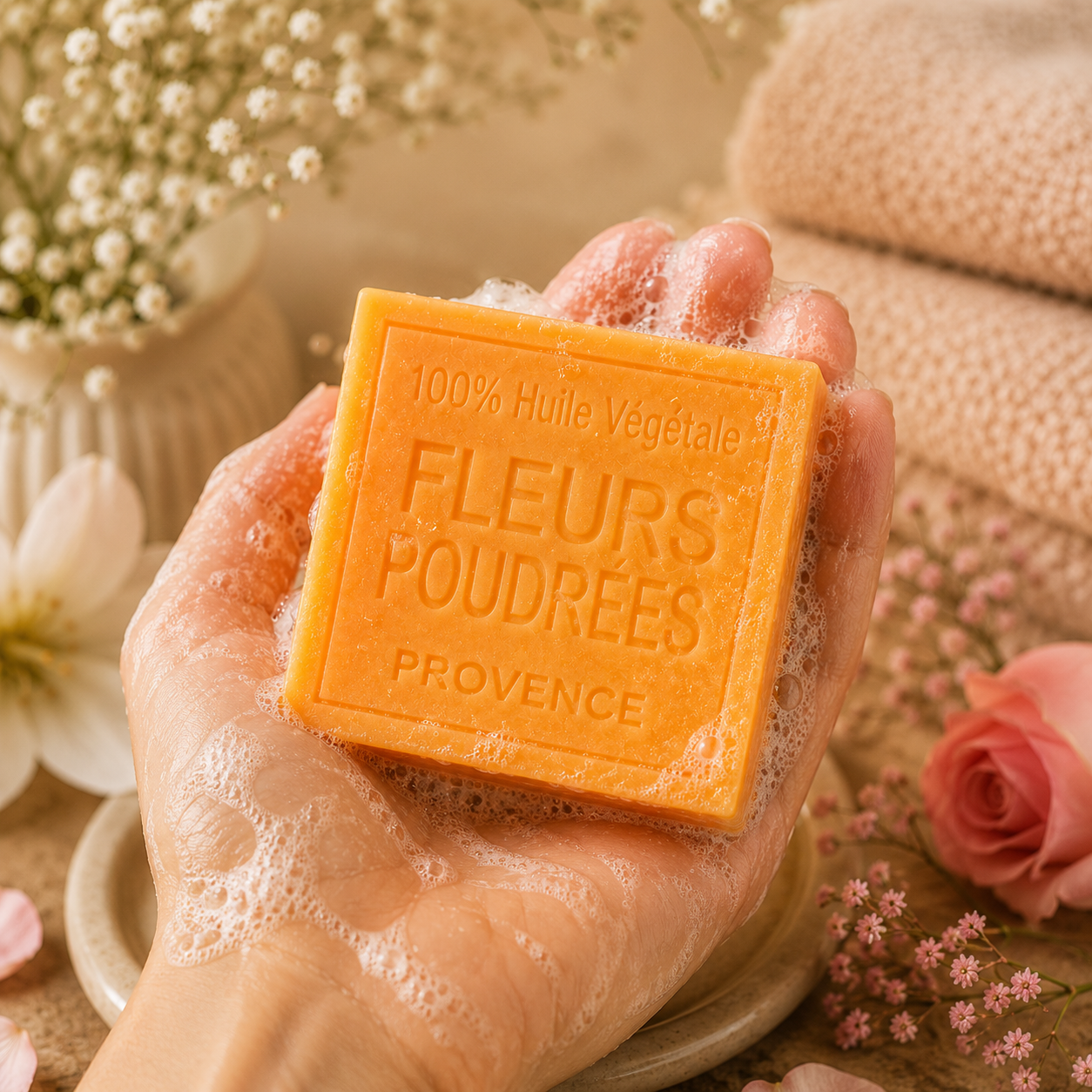Savon Fleurs poudrées 100g - Artisanal parfum de Grasse