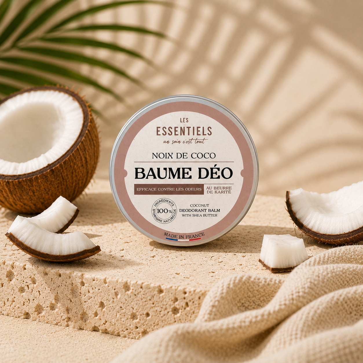 Baume Déodorant Noix de coco – 50 g | Naturel au Beurre de Karité