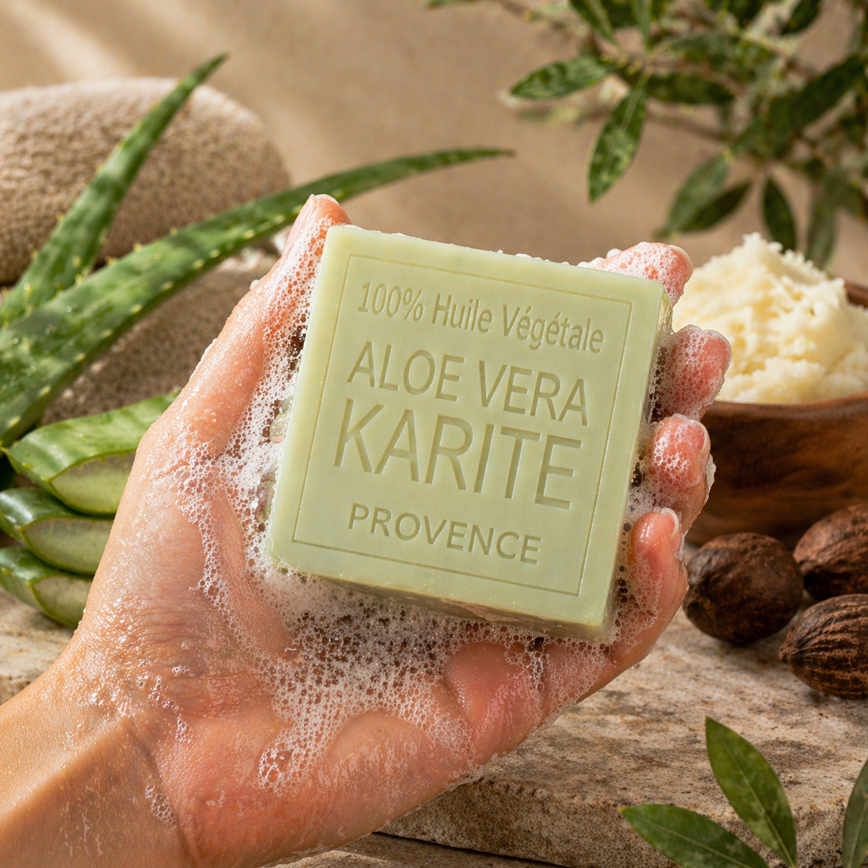 Savon Aloé Véra Karité 100g - Artisanal parfum de Grasse