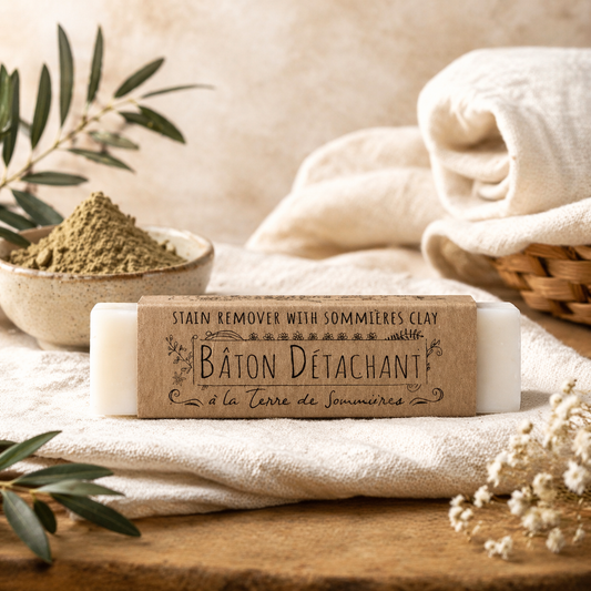 Bâton détachant à la Terre de Sommières – Savon détachant naturel textile