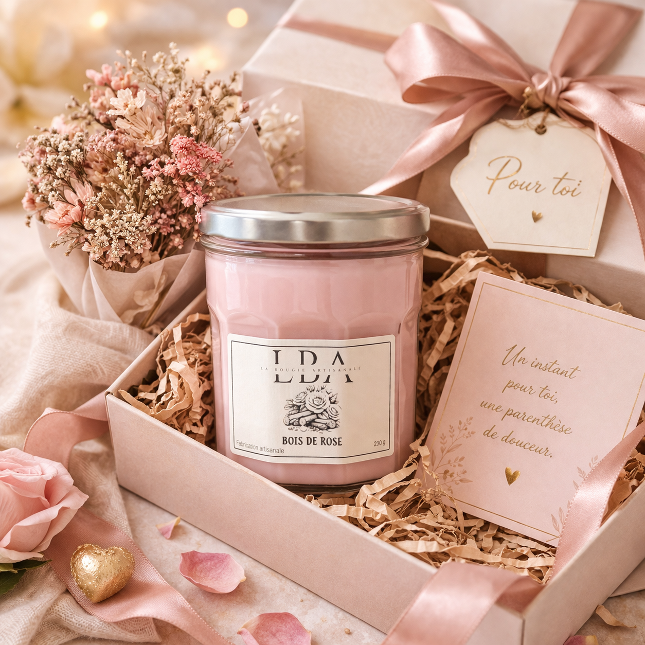 Bougie parfumée Bois de rose 230g