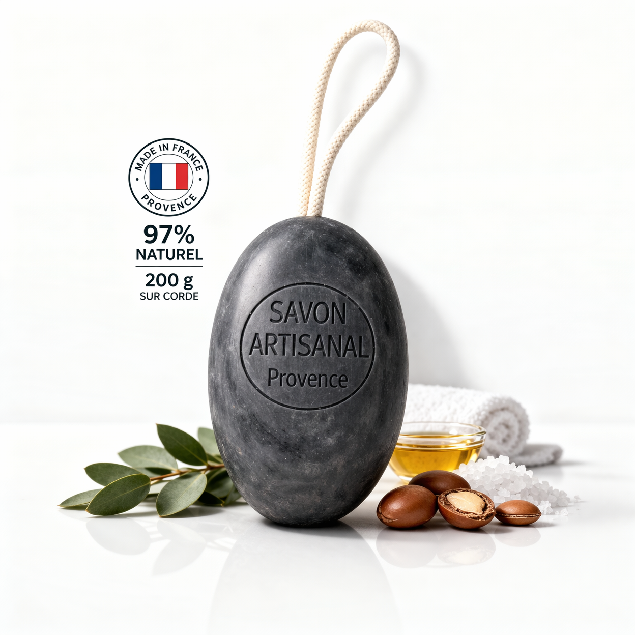 Savon Hammam sur corde 200g – Savon artisanal parfum de Grasse