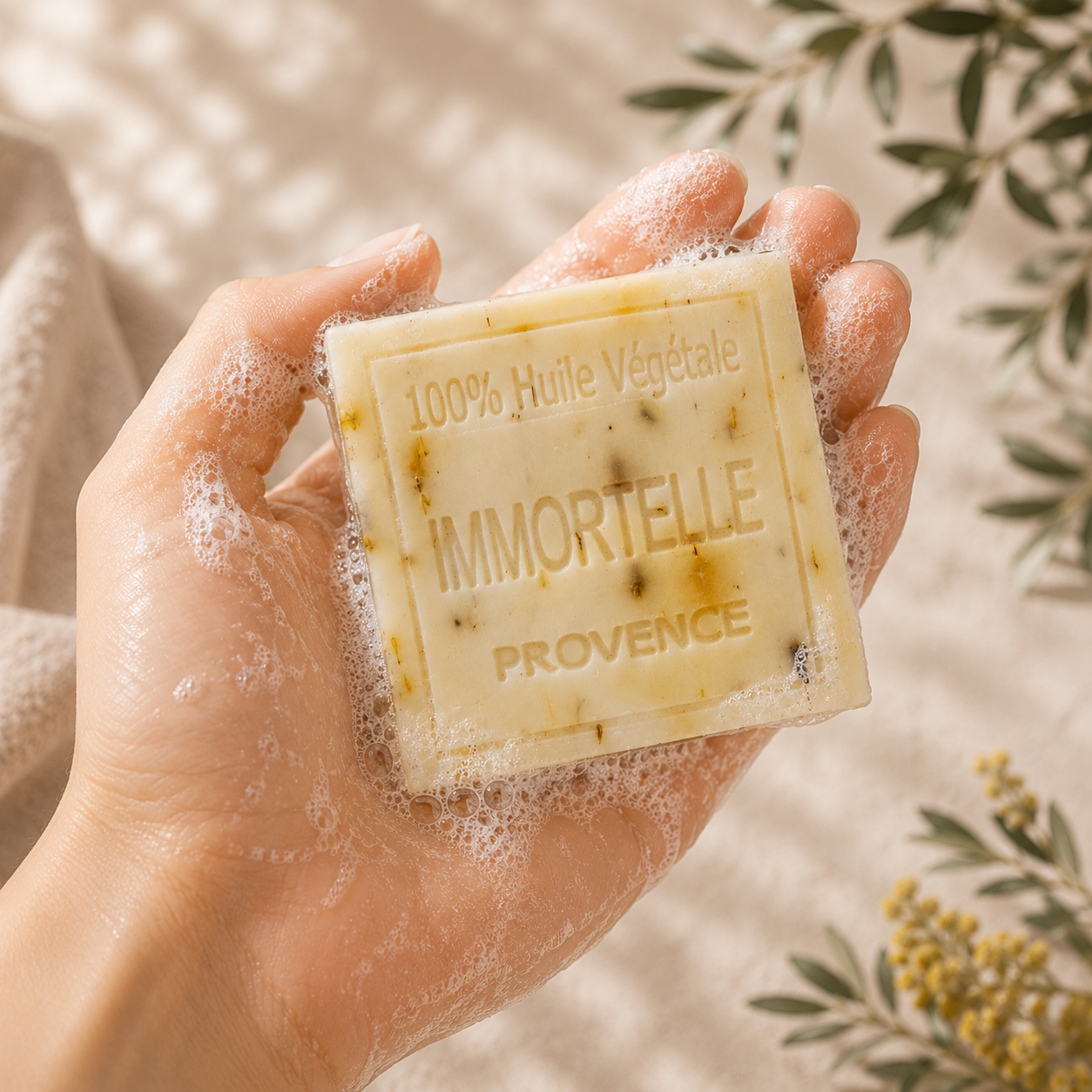 Savon Immortelle de Provence 100g – Savon artisanal naturel à l’huile végétale