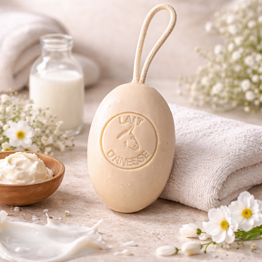 Savon Lait d'ânesse sur corde 200g – Savon artisanal parfum de Grasse