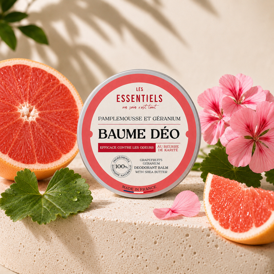 Baume Déodorant Pamplemousse et Géranium – 50 g | Naturel au Beurre de Karité