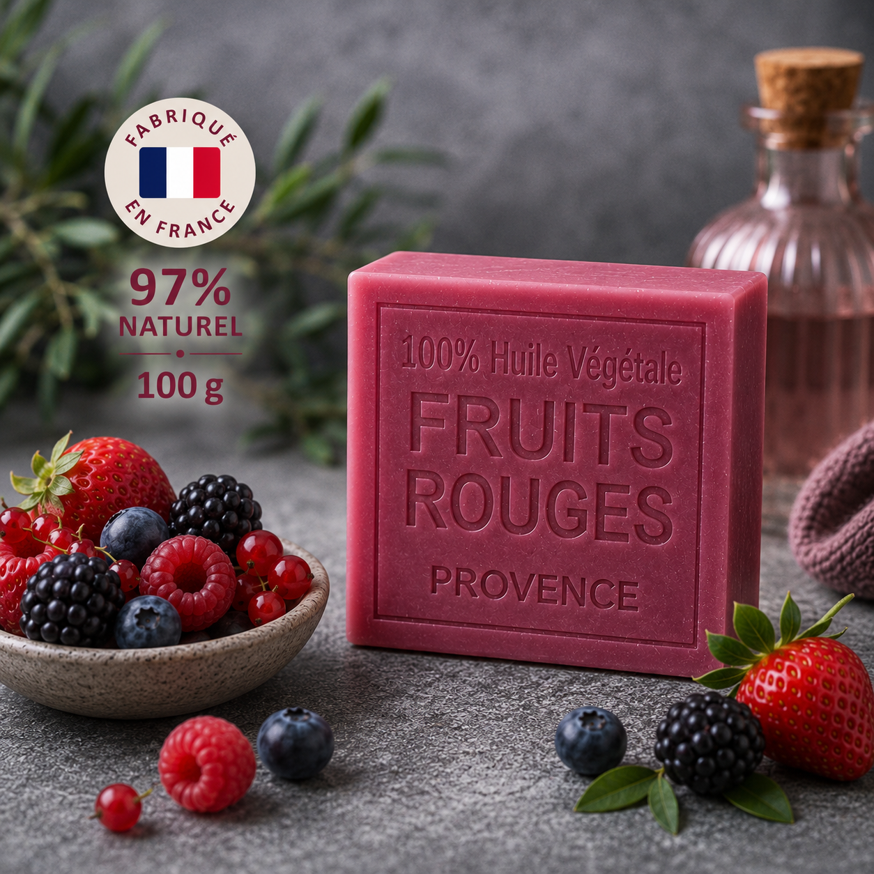 Savon Fruits rouge 100g - Artisanal parfum de Grasse