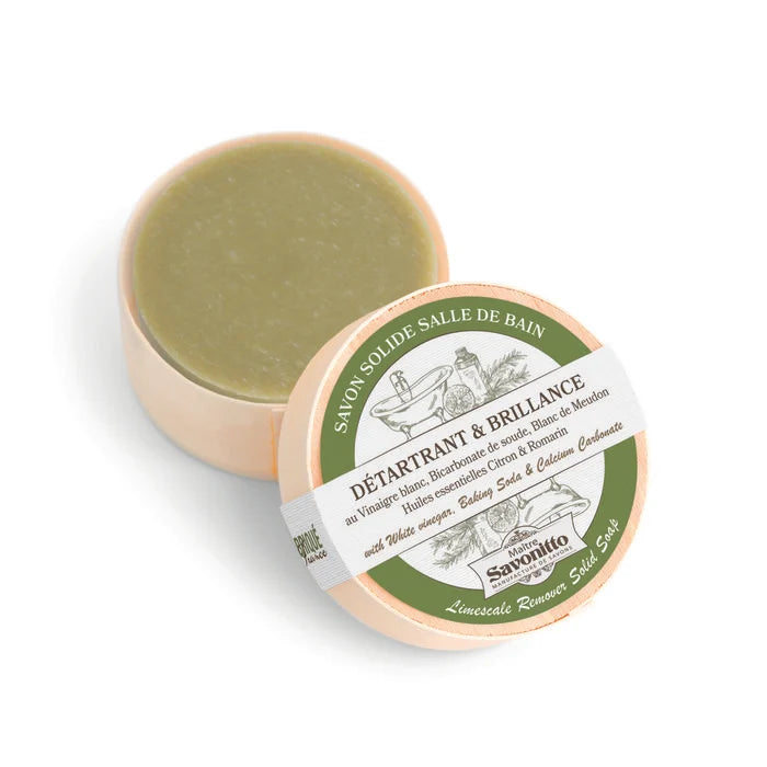 Savon solide Détartrant & Brillance 100g – Nettoyant naturel salle de bain au blanc de Meudon