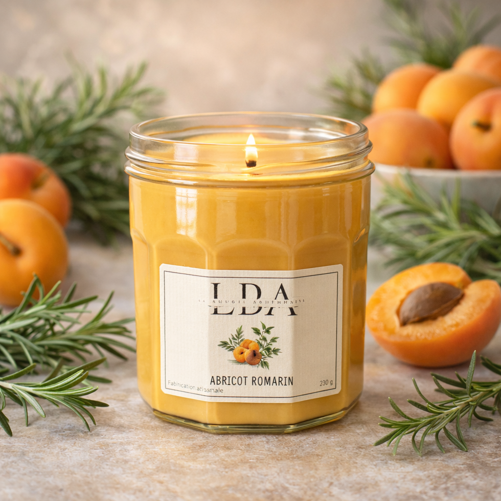 Bougie parfumée Abricot romarin 230g