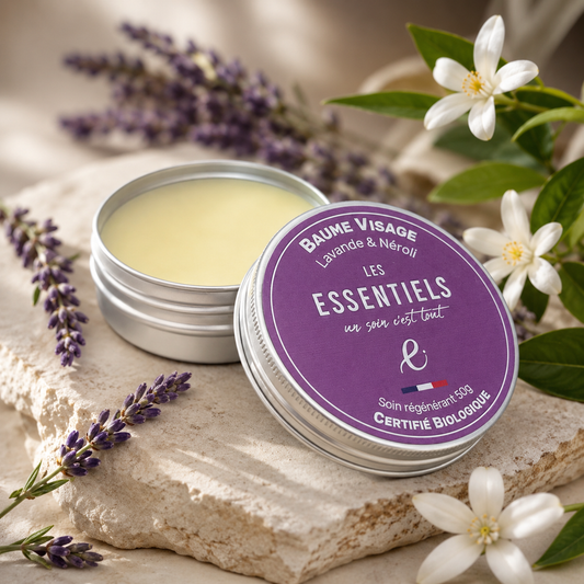 Baume Visage Régénérant Lavande & Néroli 50g – Soin Hydratant Naturel & Apaisant certifié Bio