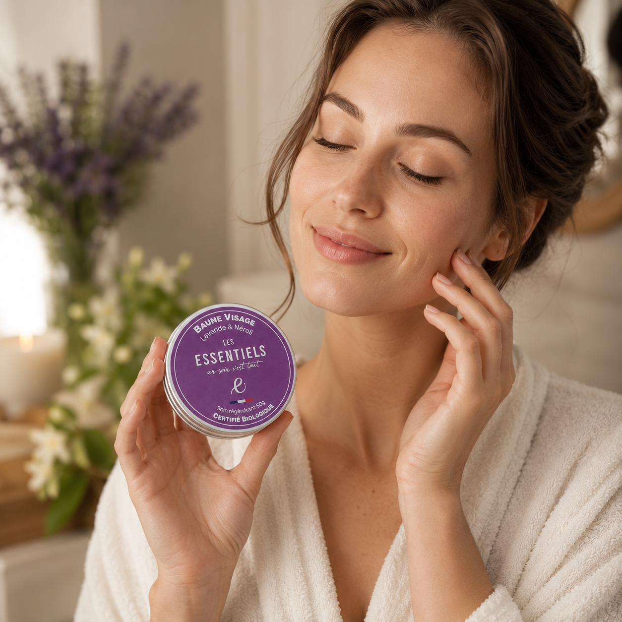Baume Visage Régénérant Lavande & Néroli 50g – Soin Hydratant Naturel & Apaisant certifié Bio