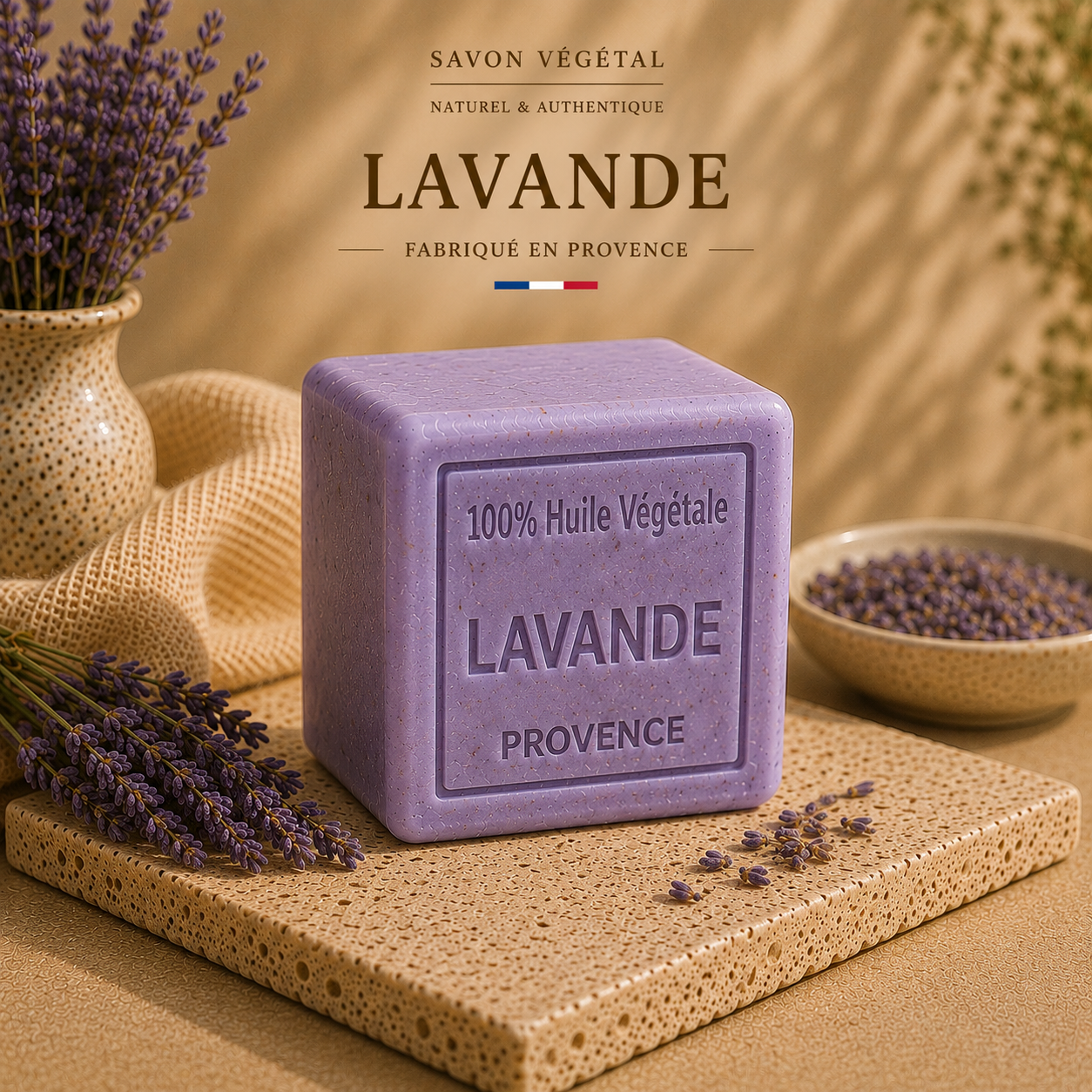 Savon Lavande exfoliant 260g - Artisanal parfum de Grasse