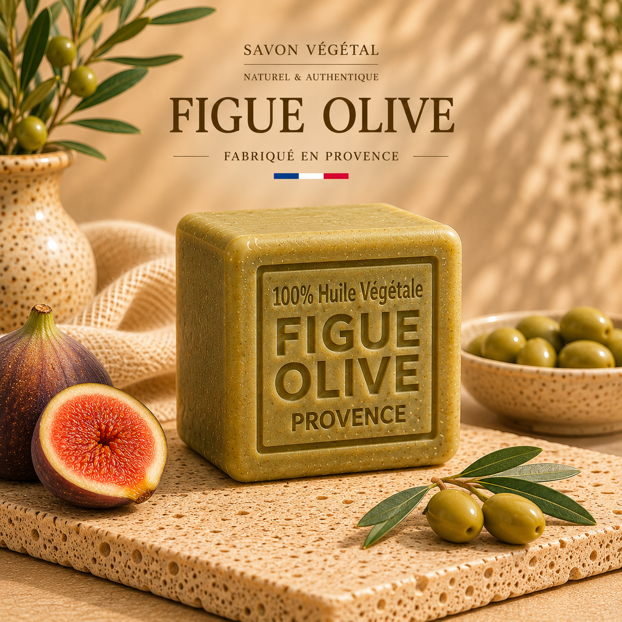 Savon Figue Olive 260g - Artisanal parfum de Grasse