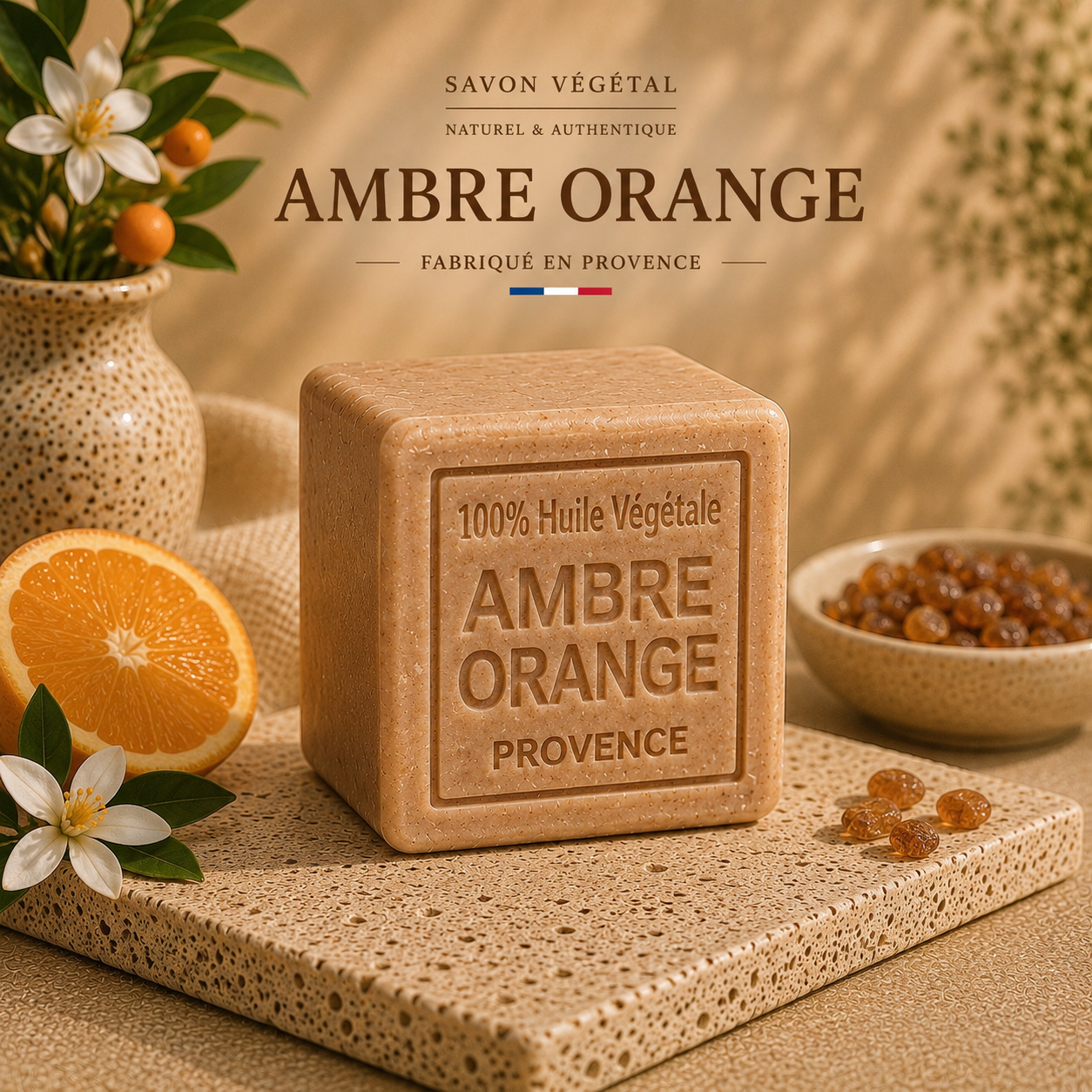Savon Ambre et Orange 260g - Artisanal parfum de Grasse